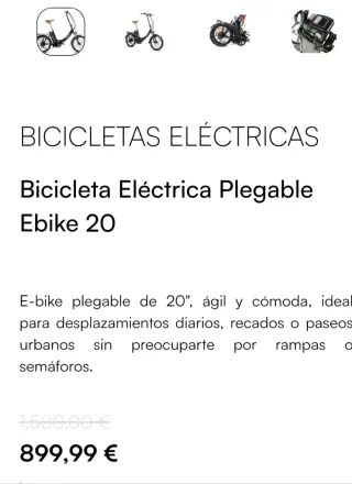 Bicicleta eléctrica Moma Ebike 20 nueva