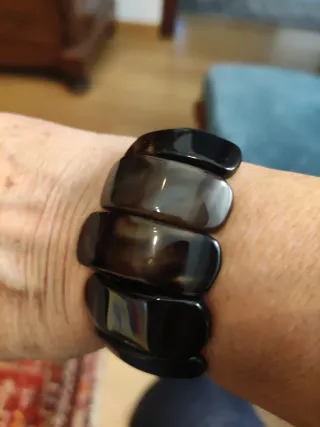 Bracciale vintage elastico tipo tartarugato quarzo