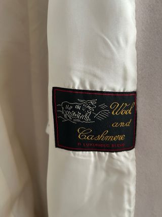 Abrigo paño Mazur beige/blanco