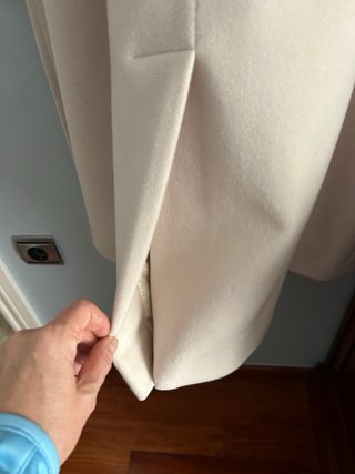 Abrigo paño Mazur beige/blanco