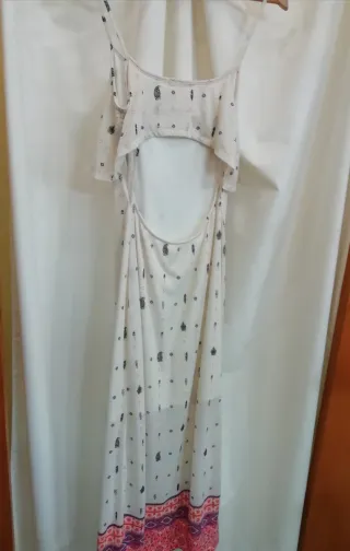 Vestido Bershka boho M color crema