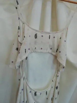 Vestido Bershka boho M color crema