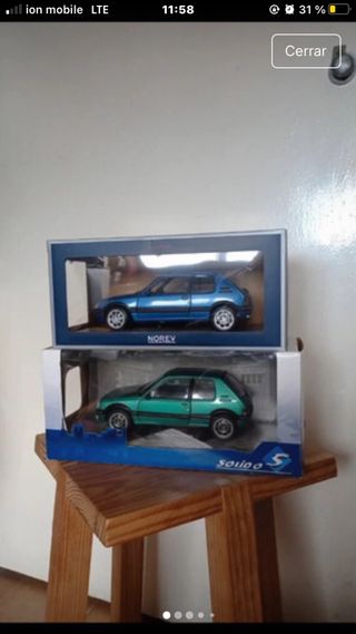 Macchine in scala Norev e Solido, pack 2 Peugeot 205