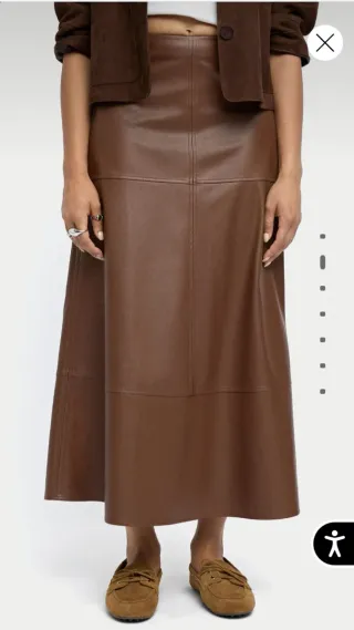 Falda Parfois polipiel marrón Talla L