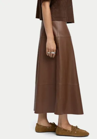 Falda Parfois polipiel marrón Talla L