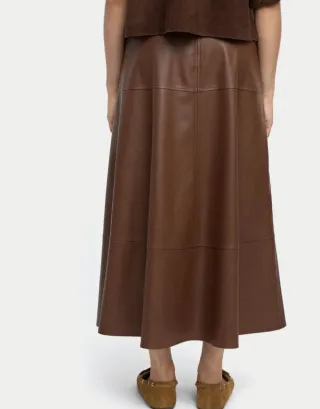 Falda Parfois polipiel marrón Talla L