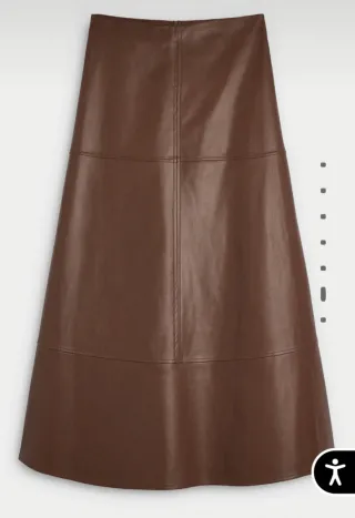 Falda Parfois polipiel marrón Talla L