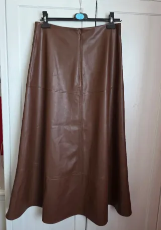 Falda Parfois polipiel marrón Talla L