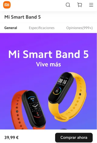 Pulsera Deportiva reloj Xiaomi Band 5