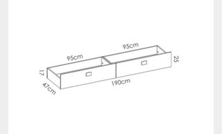Cama 90x190 con 2 cajones y mesita  (Colchón 90)