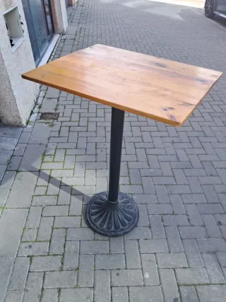 Mesa alta terraza madera y metal