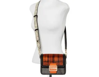 Bolso Tous Cuadros Naranja y Negro