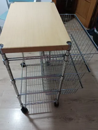 Carrello Ausiliare Cucina in Legno e Metallo