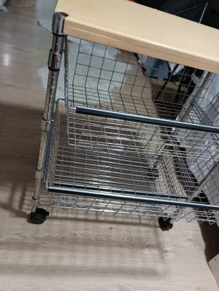 Carrello Ausiliare Cucina in Legno e Metallo