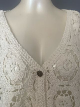 Maglia uncinetto traforata bianca taglia unica