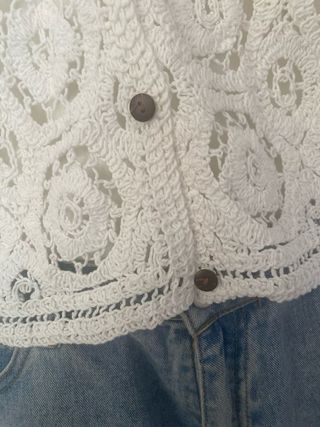 Maglia uncinetto traforata bianca taglia unica