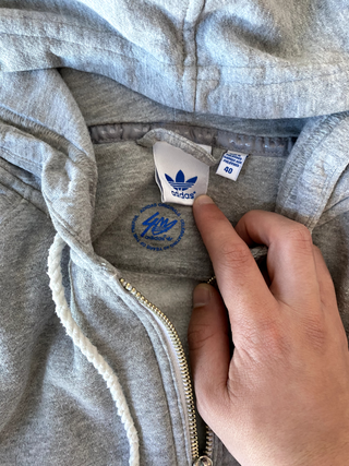 Sudadera Adidas Originals gris cremallera Talla S