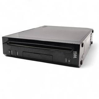 CONSOLA NINTENDO WII NEGRA + CABLES + 2 MANDOS *DETALLE UN MANDO SIN TAPA*