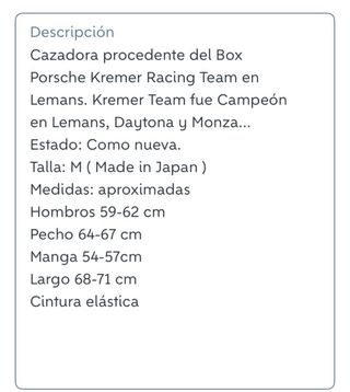 Cazadora Porsche Kremer Racing Team Roja