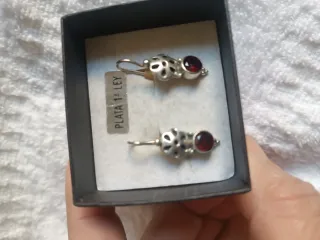 Pendientes Vintage Plata y Granate