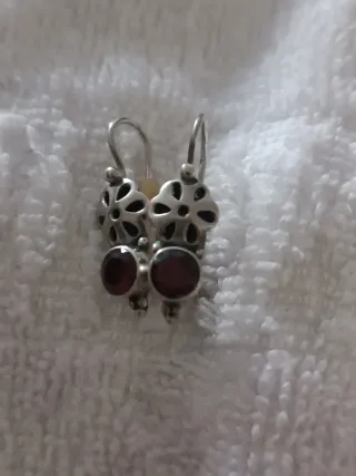 Pendientes Vintage Plata y Granate