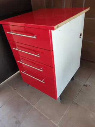 Cajonera Roja Cocina 4 Cajones