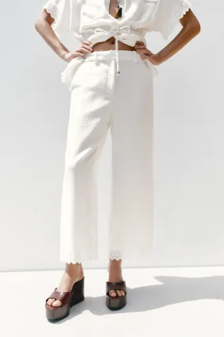 Pantalón blanco de lino