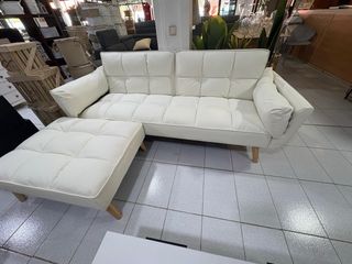 Divano Bianco in Pelle Sintetica