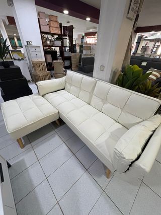 Divano Bianco in Pelle Sintetica