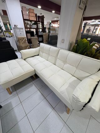 Divano Bianco in Pelle Sintetica