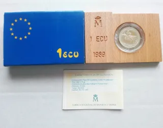 Moneda 1 ECU Plata 1989
