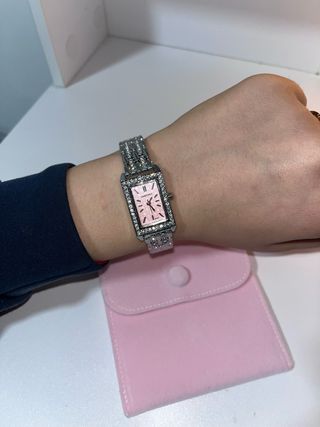 Reloj Cartono Mujer Rosa y Plateado