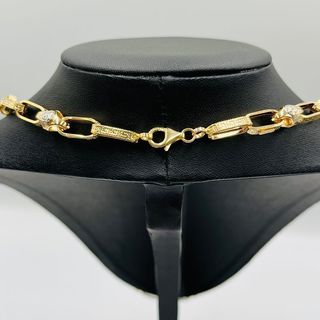 CADENA FORZADA GRECA MEDUSA BICOLOR.ORO 18K.