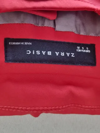Chaqueta Zara Roja Manga Francesa