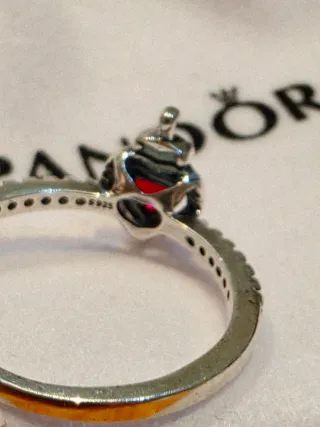 Anillo Pandora Corazón Rojo Plata Disney
