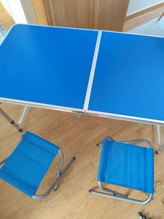 Mesa plegable camping con sillas