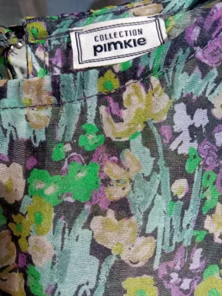 Vestido Pimkie floral verde y morado