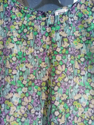 Vestido Pimkie floral verde y morado