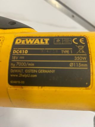 Radial Dewalt DC410 con 3 Batería y Cargador