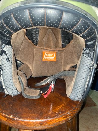 Casco Moto Retro Verde Militar