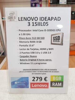 Lenovo Ideapad 3 15IIL05 Intel Core i5 8GB RAM