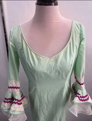 Vestido Flamenca Verde Lunares