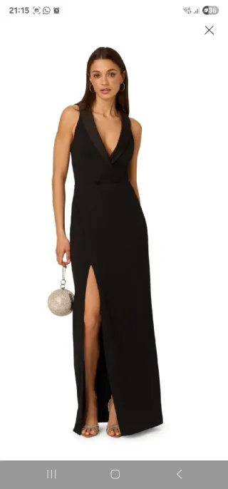 Vestido Esmoquin Adrianna Papell Negro