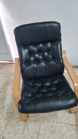 2 Sillones de Piel Negros Ikea