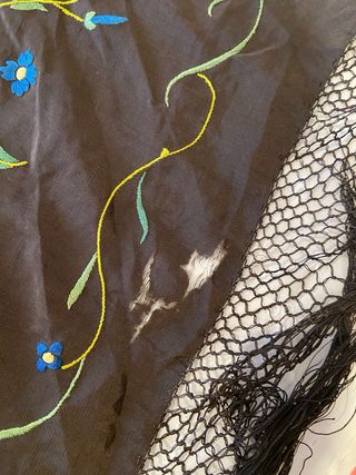 Mantón Manila Seda Ala de Mosca , antiguo