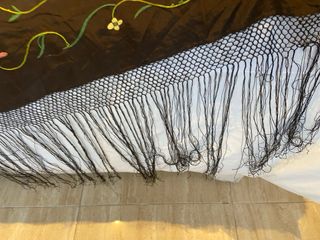 Mantón Manila Seda Ala de Mosca , antiguo