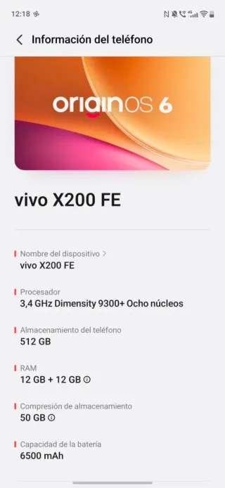 Vivo X200 FE 12+512GB Blu con Caricatore
