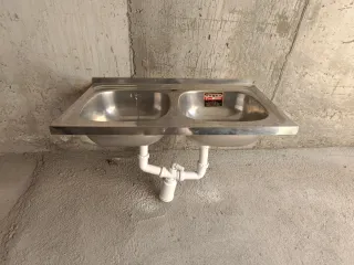 Fregadero doble seno acero inoxidable