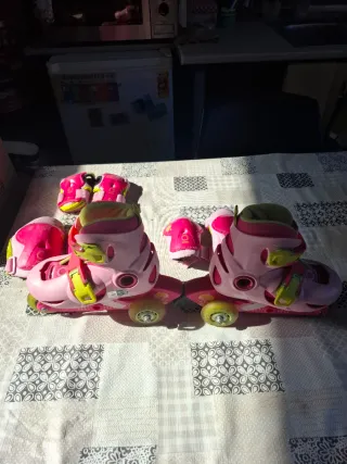 Patines Niña Oxelo Talla 26-28 Rosa