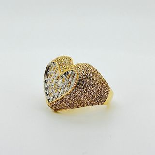 ANILLO CORAZON CON CIRCONITAS. Oro 18